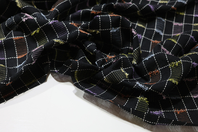 ЧЕРНЫЙ - Плательно-рубашечная ткань (1368 Маша) (к0 стрела от кромки 59см)