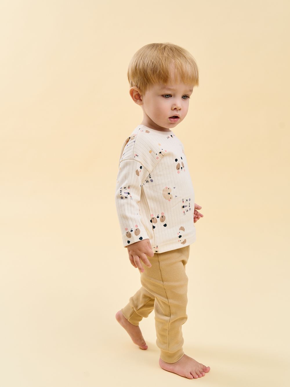 Брюки со спущенным шагом "Песок" из кашкорсе 0+