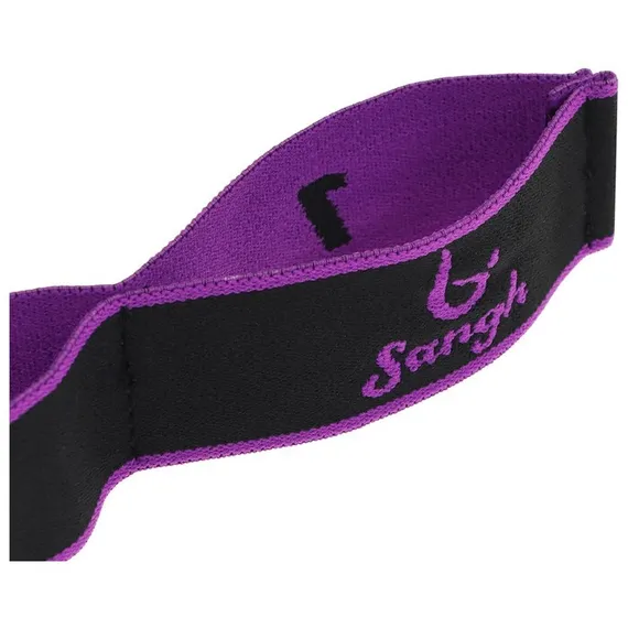 Резинка-эспандер с захватами для растяжки всех групп мышц 90 × 4 см, цвет фиолетовый