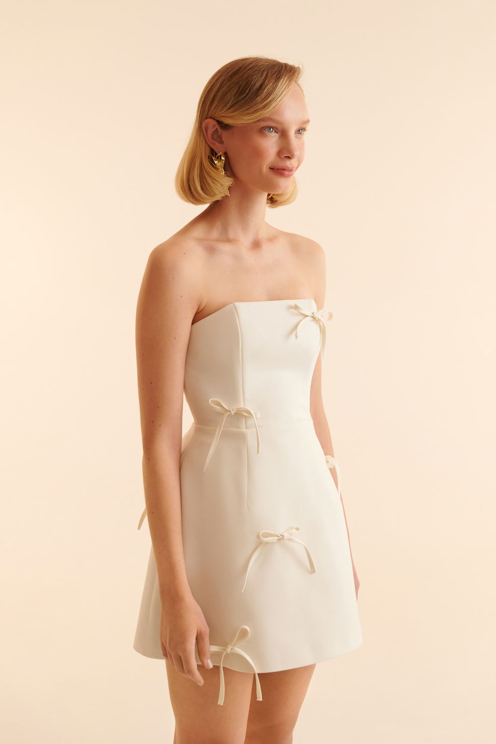 Платье мини (Night party), молочное