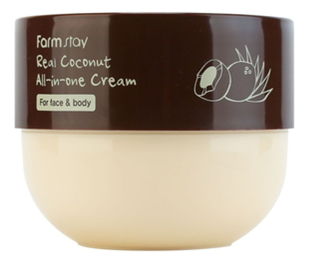 Крем для лица и тела с маслом кокоса FarmStay Real Coconut All-in-One Cream, 300 мл