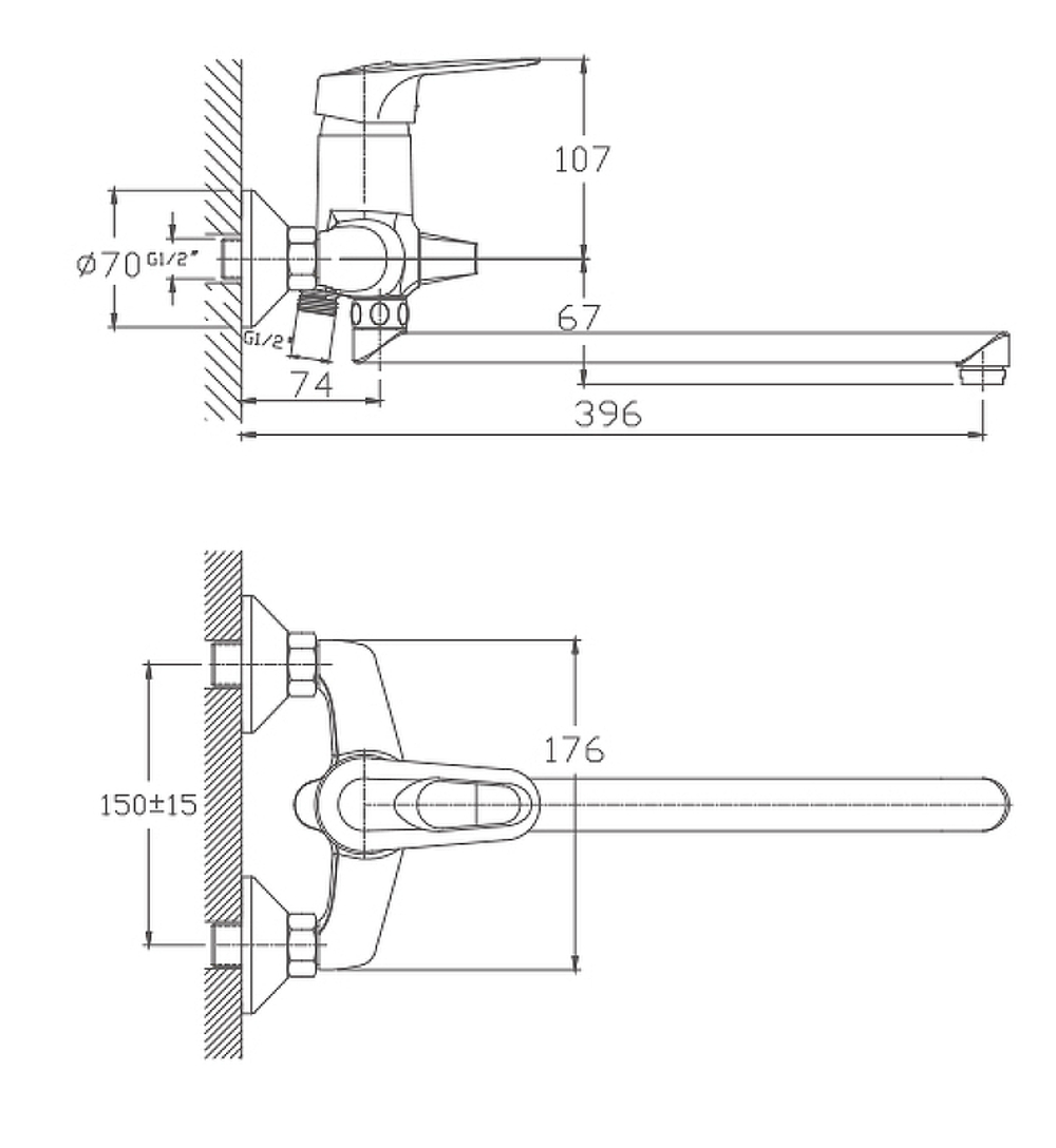 Смеситель для ванны и душа Haiba HB2204