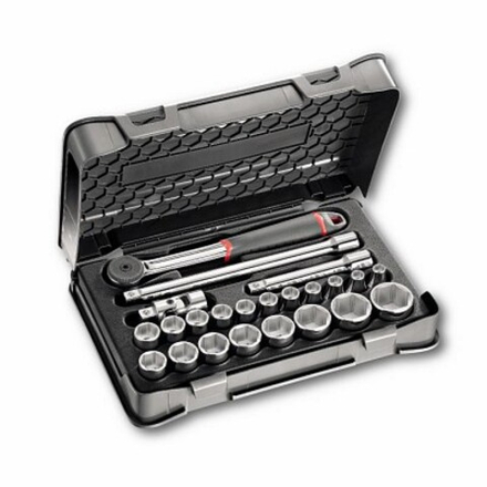 606 1/2 EA Набор головок и аксессуаров 1/2" в пластиковом кейсе, 23 предмета, USAG (Италия)