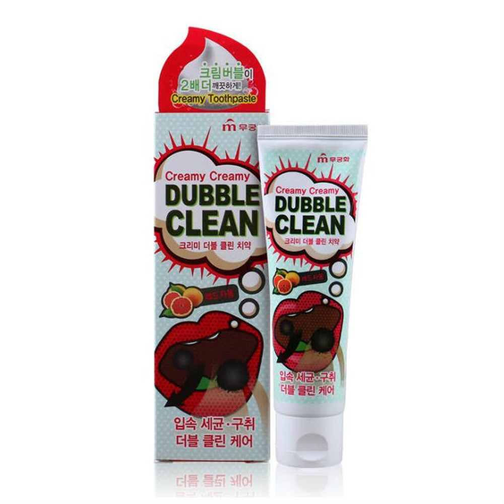 [Mukunghwa] Creamy Toothpaste Dubble Clean - Кремовая зубная паста с очищающими пузырьками и экстрактом красного грейпфрута, 110 гр