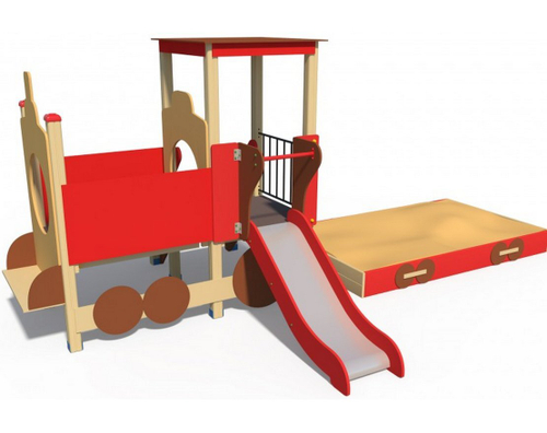 Песочный дворик Паровозик с горкой Н-750 ИО 03171