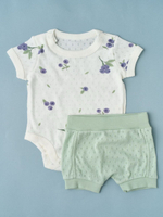 Боди "Голубики" и шортики, Крем/ментоловый