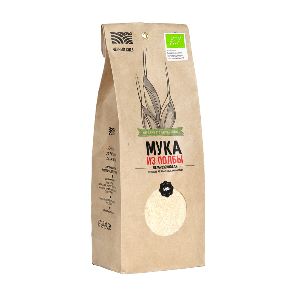 Мука из полбы цельнозерновая 500гр (ЧЕРНЫЙ ХЛЕБ)