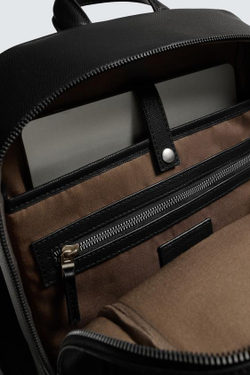 ZARA РЮКЗАК С ТЕКСТУРОЙ, ЧЕРНЫЙ