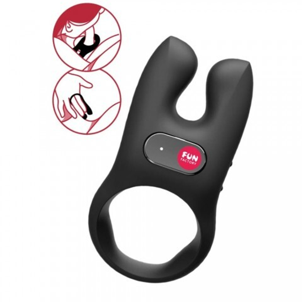 Эрекционное кольцо с вибрацией Nōs от Fun Factory (черное)
