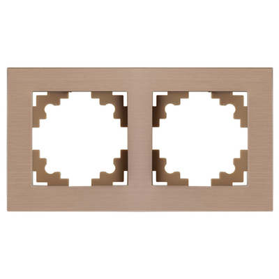 Рамка 2-местная, металл, STEKKER, MFR00-7002-02 , серия Катрин, шампань 50014