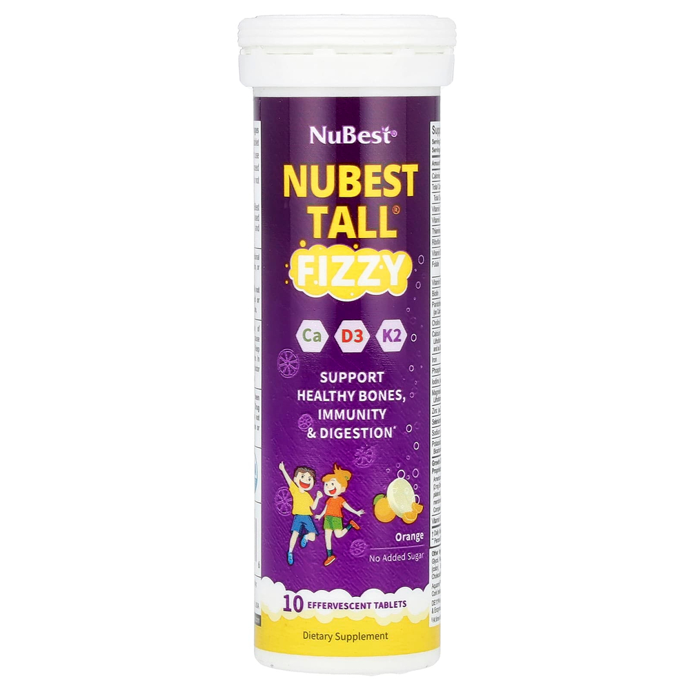 NuBest, Tall® Fizzy, апельсин, 10 шипучих таблеток
