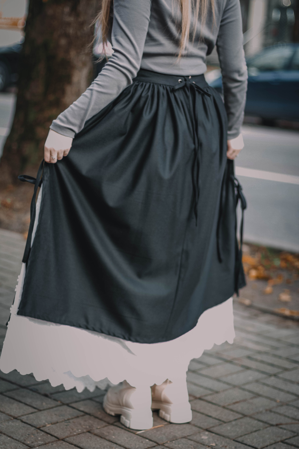 Шерстяная Юбка с Нижней Юбкой из Хлопка