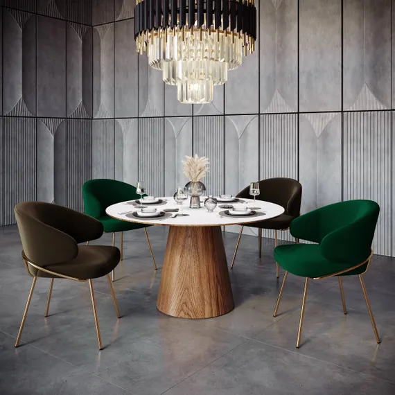 Стул Lime, кремовый микровелюр с золотыми ножками