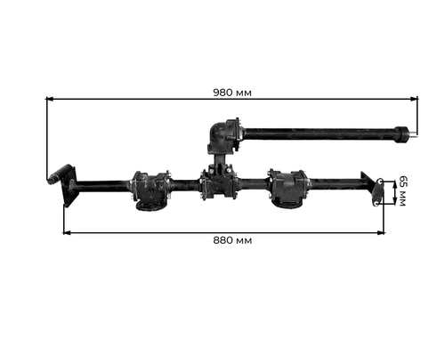 Трансмиссия горизонтальная в сборе роторной косилки КРЗ-Т1