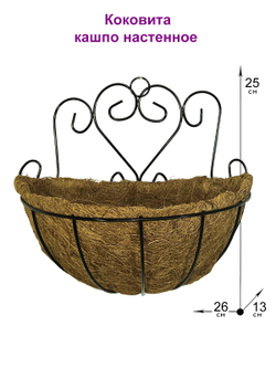 Герань густая малиновая 35см в настенной коковите