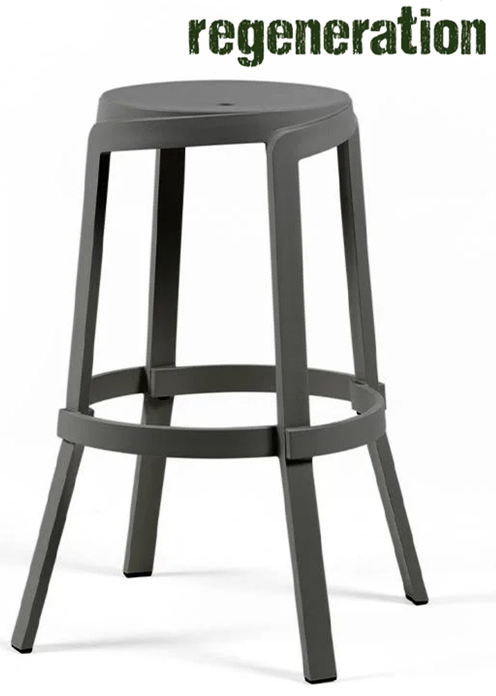 Табурет пластиковый барный Nardi Stack Maxi, базальт