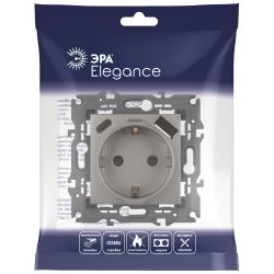 Розетка ЭРА Elegance 14-4108-16 2P+E 16A-250В со шторками с USB type-A+C 5В-3А титан