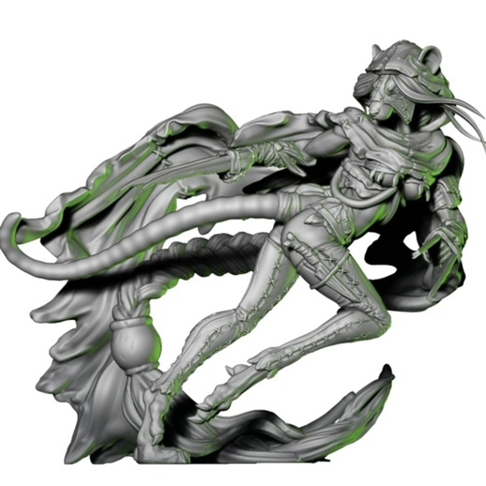 Девушка Скавен миниатюра для DnD (ДнД) и других Настольных игр( НРИ, Варгеймов или РПГ), фентези