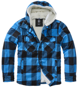 Brandit LUMBER JACKET HOODED black/blue