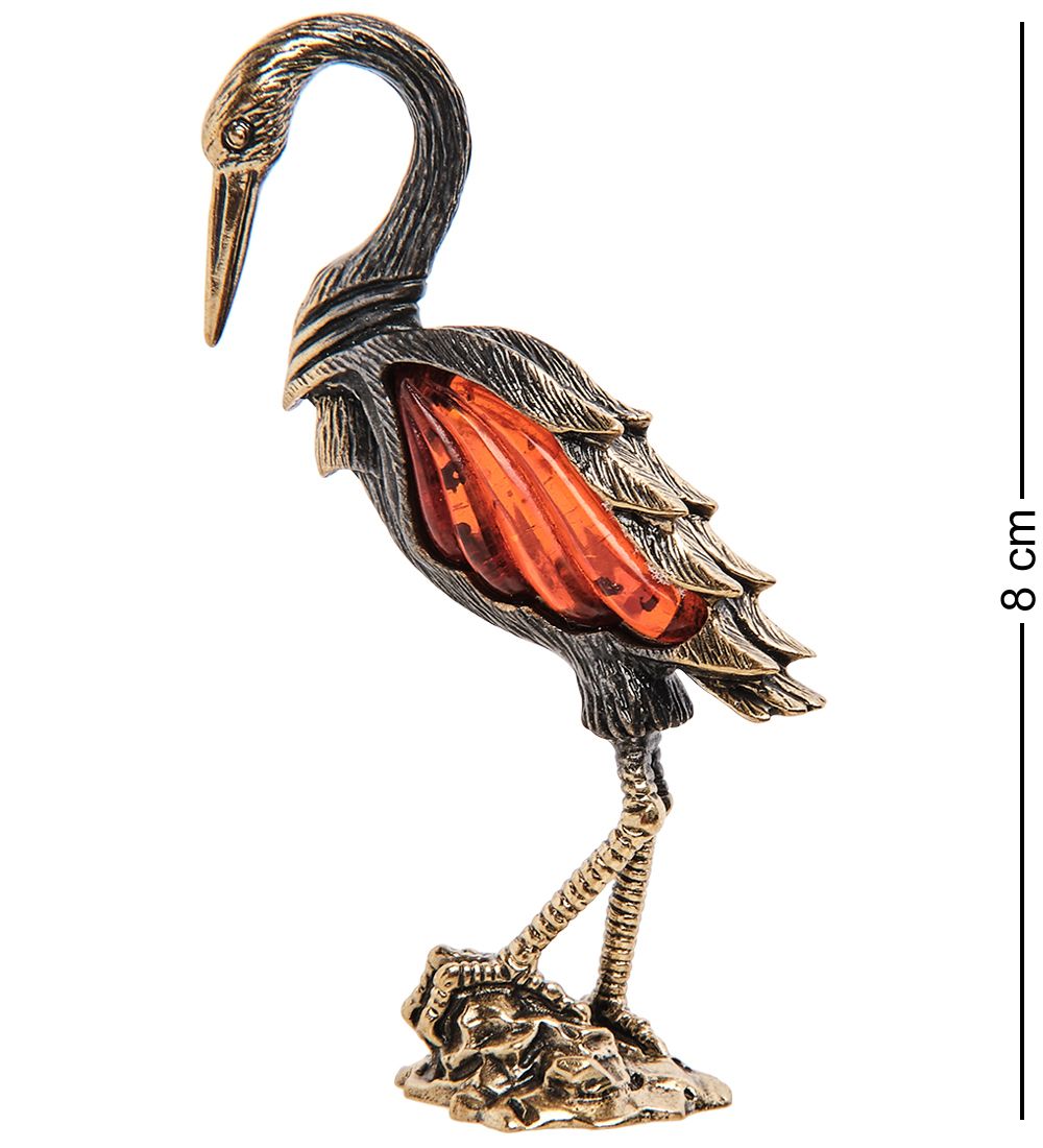 Народные промыслы AM-3243 Фигурка «Аист» бол. (латунь, янтарь)