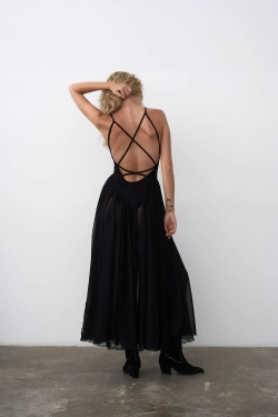 Платье-русалка черное