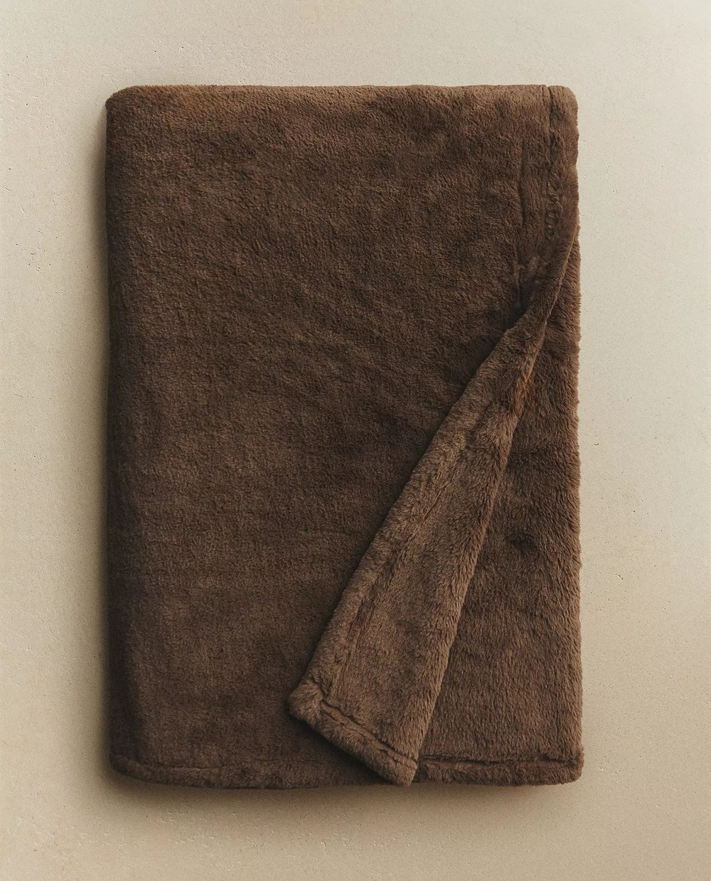 Zara Home - Двухстороннее Меховой плед, бежевый, 140x190 см