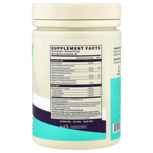 Podium Nutrition, Hydro & Salt 2025 + BCAA, со вкусом персика и манго, 414 г (14,6 унции)