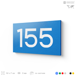 Номер на дверь 155, табличка на дверь для офиса, квартиры, кабинета, аудитории, склада, голубой 120х70 мм, Айдентика Технолоджи