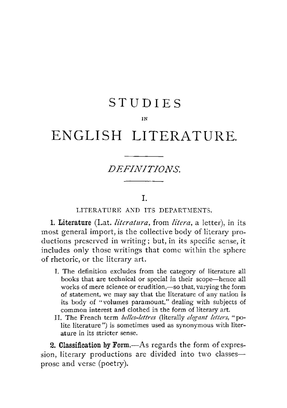 Studies in English literature. Being typical selections of British and American authorship, from Shakespeare to the present time | William Swinton