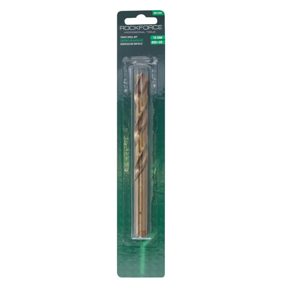 Сверло по металлу 13мм HSS+Co, в блистере RockForce##Rock FORCE RF-DB130H