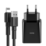 Зарядное устройство + Кабель Baseus Speed Mini Dual U Travel Charger 10.5W Charging Sets - Black