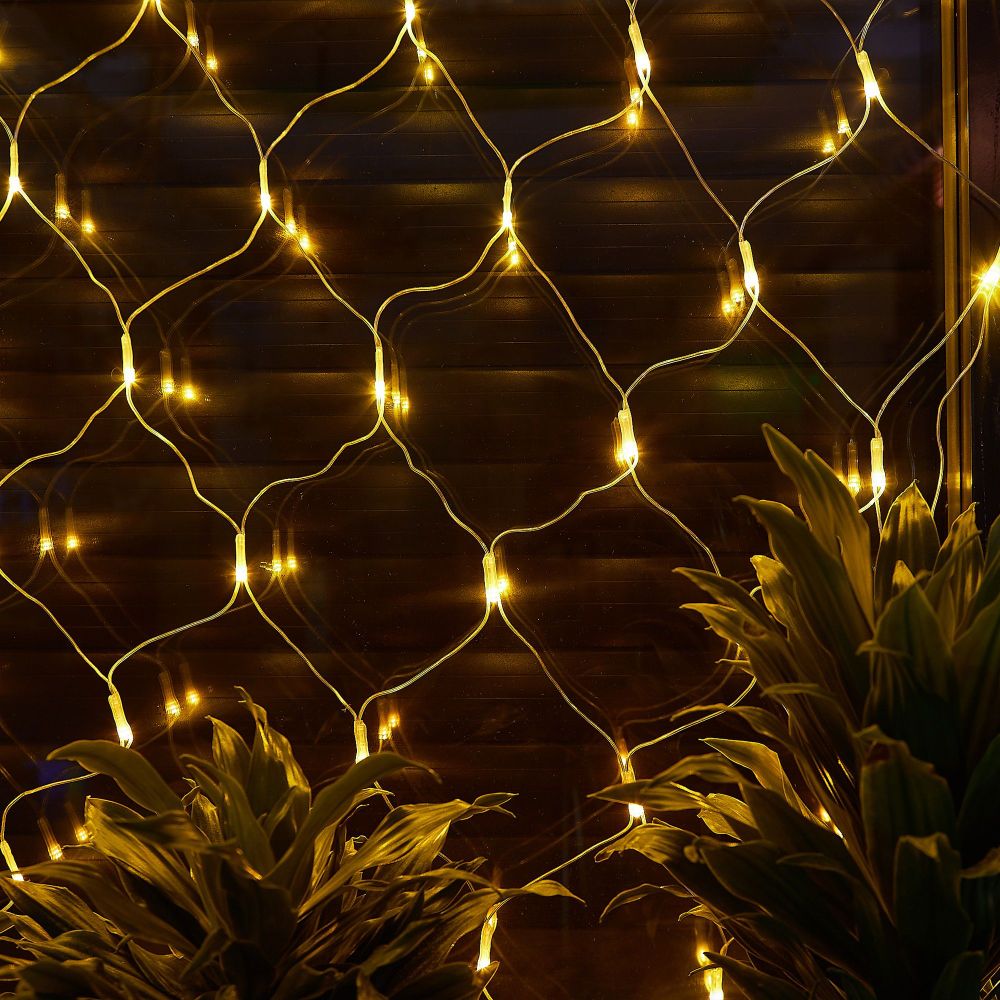 ULD-N2520-240-DTA YELLOW IP20 Сетка светодиодная с контроллером. 240 светодиодов. 2.5х2 м. желтая. IP20. провод прозрачный