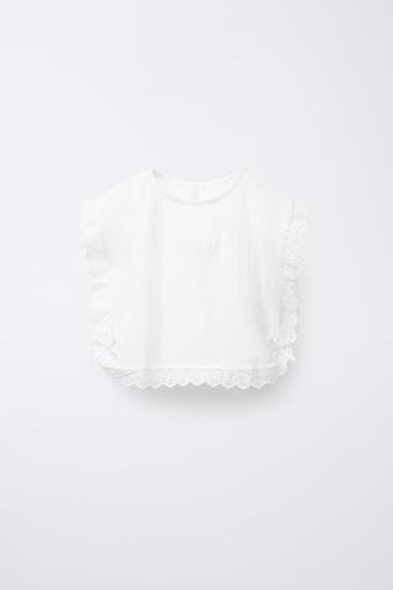 ZARA БЛУЗА С ЦВЕТОЧНЫМ ПРИНТОМ, ВЫШИВКОЙ И БАНТАМИ, БЕЛЫЙ