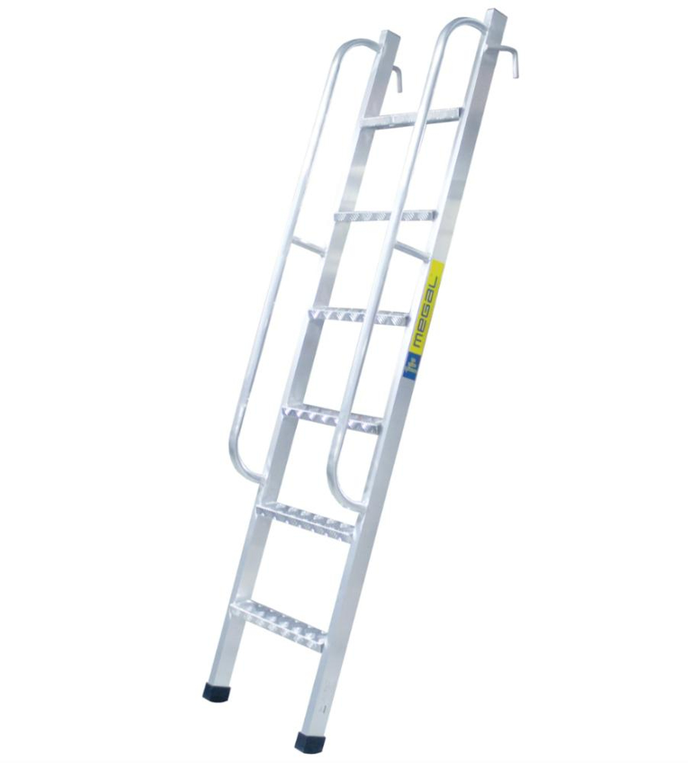 Лестница приставная стеллажная MEGAL ЛПС - 3,5 с поручнями