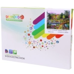 Алмазная мозаика на подрамнике с полным заполнением «МИР ЯРКИХ КРАСОК», домик у озера, 30*40см