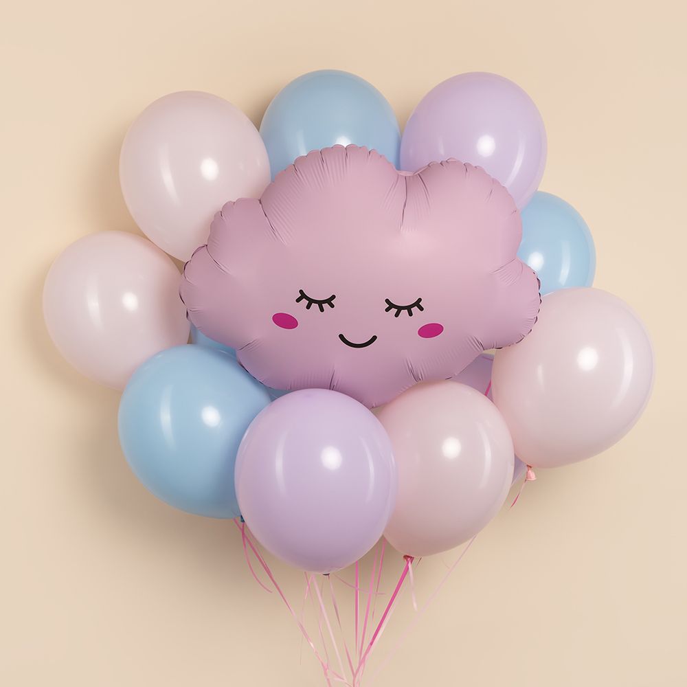 Шар (27''/69 см) Фигура, Облако, Розовый, Матовый, 1 шт.