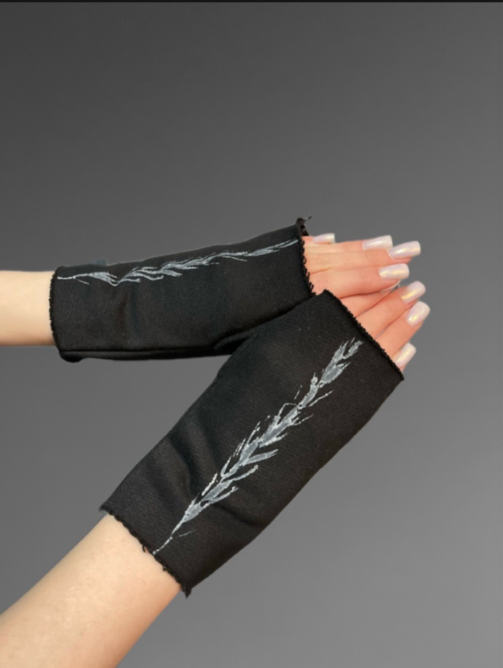 Митенки с принтом «Колосья»