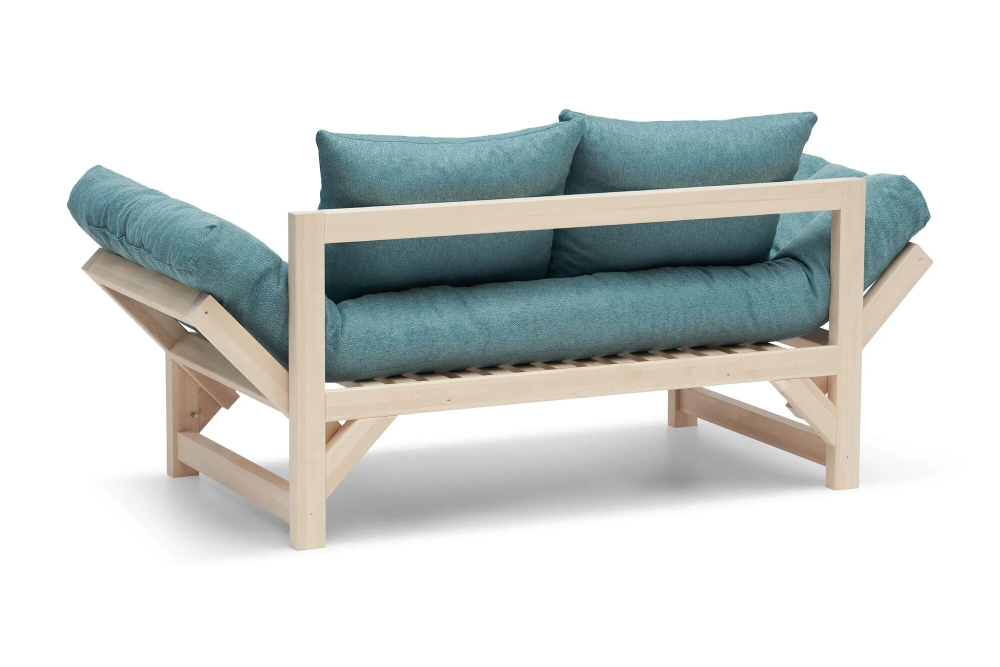 Диван кушетка Элиза, рогожка, изумрудный