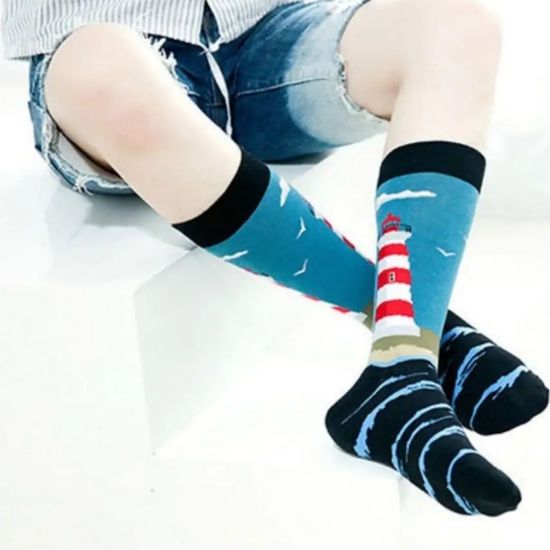 Носки Санта-Круз. Маяк, р-р 36-42 (синий/голубой)