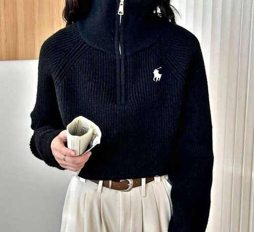 Джемпер поло, цвет чёрный