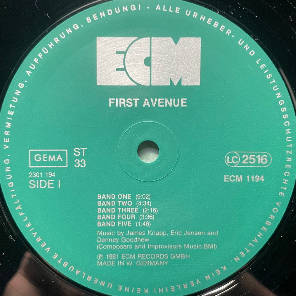 First Avenue – First Avenue (германия 1981г.) ECM