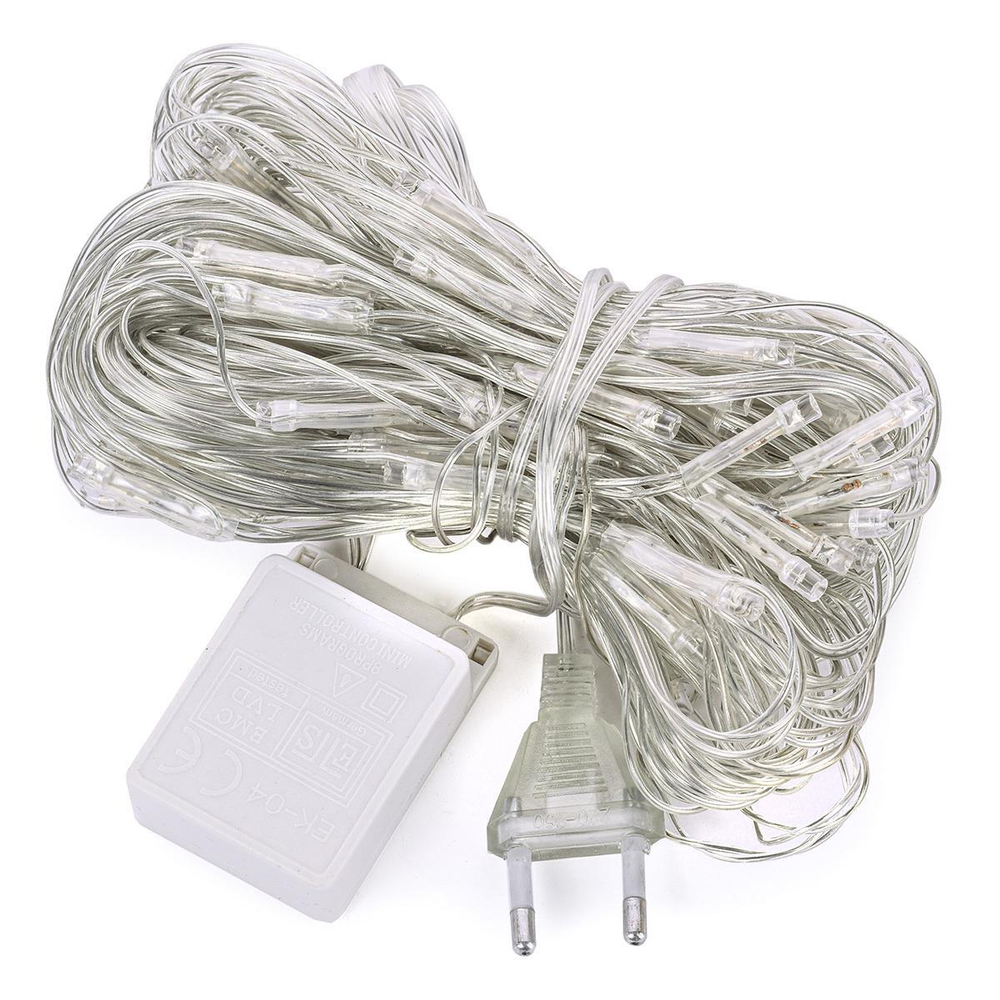 Гирлянда сетка ш1,5* в1,5м 120 ламп LED, прозр.пров.,8 реж, IP-20, цв.синий (Серпантин)