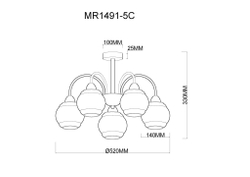 Потолочная люстра на штанге MyFar Kris MR1491-5C
