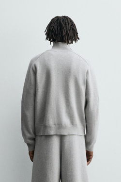 ZARA КАРДИГАН НА МОЛНИИ, СЕРЫЙ МЕЛАНЖ