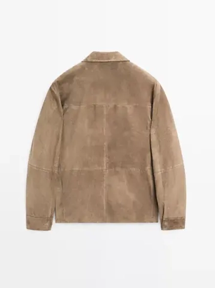 Massimo Dutti Куртка-рубашка из замши, норка