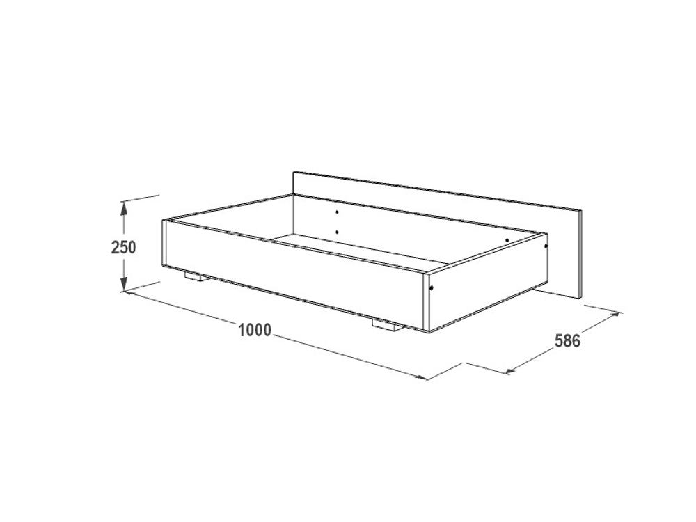 Ящик выкатной для кровати Ольга-13 ясень анкор темный/ясень анкор светлый 1шт