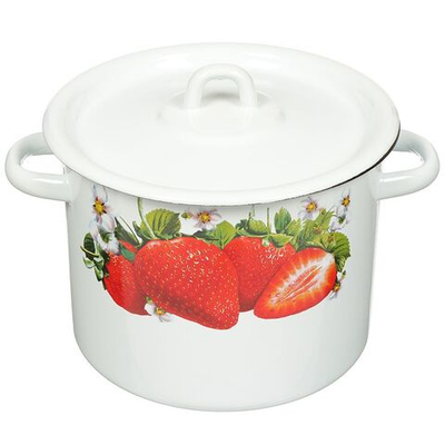 Кастрюля сталь, эмал, 3.5 л, с крыш, Сиб товары, Клубника садовая, С1612*59