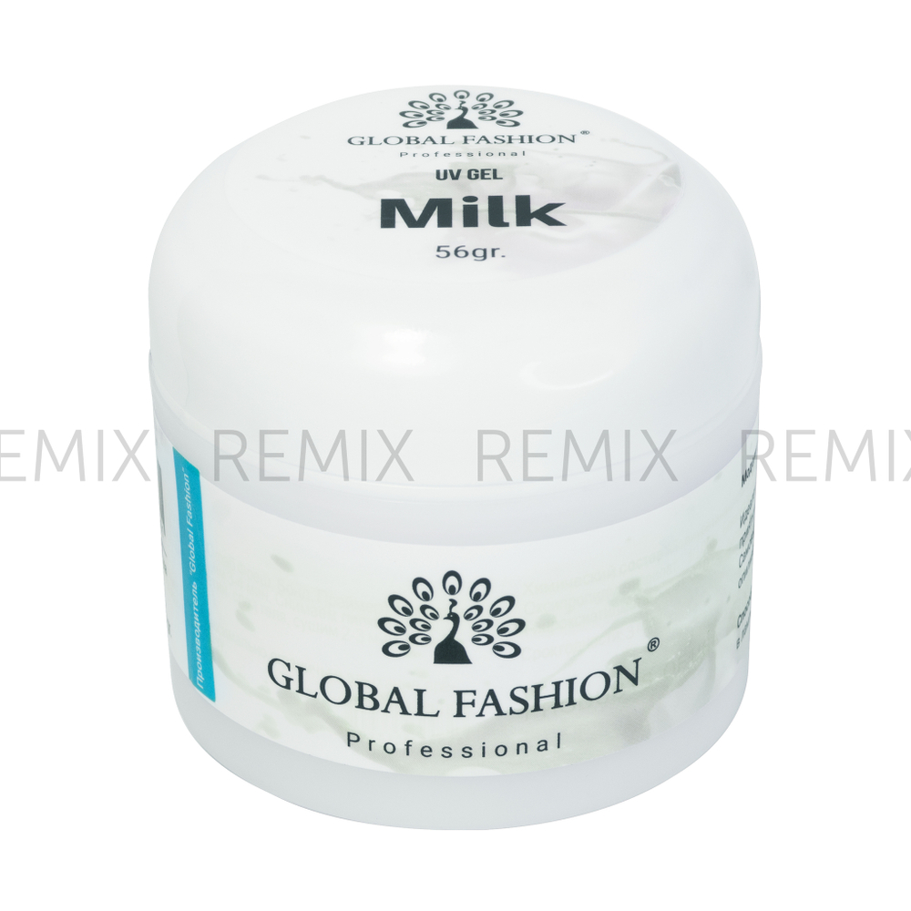 Гель для наращивания ногтей, молочный (Milk), Global Fashion, 56 гр