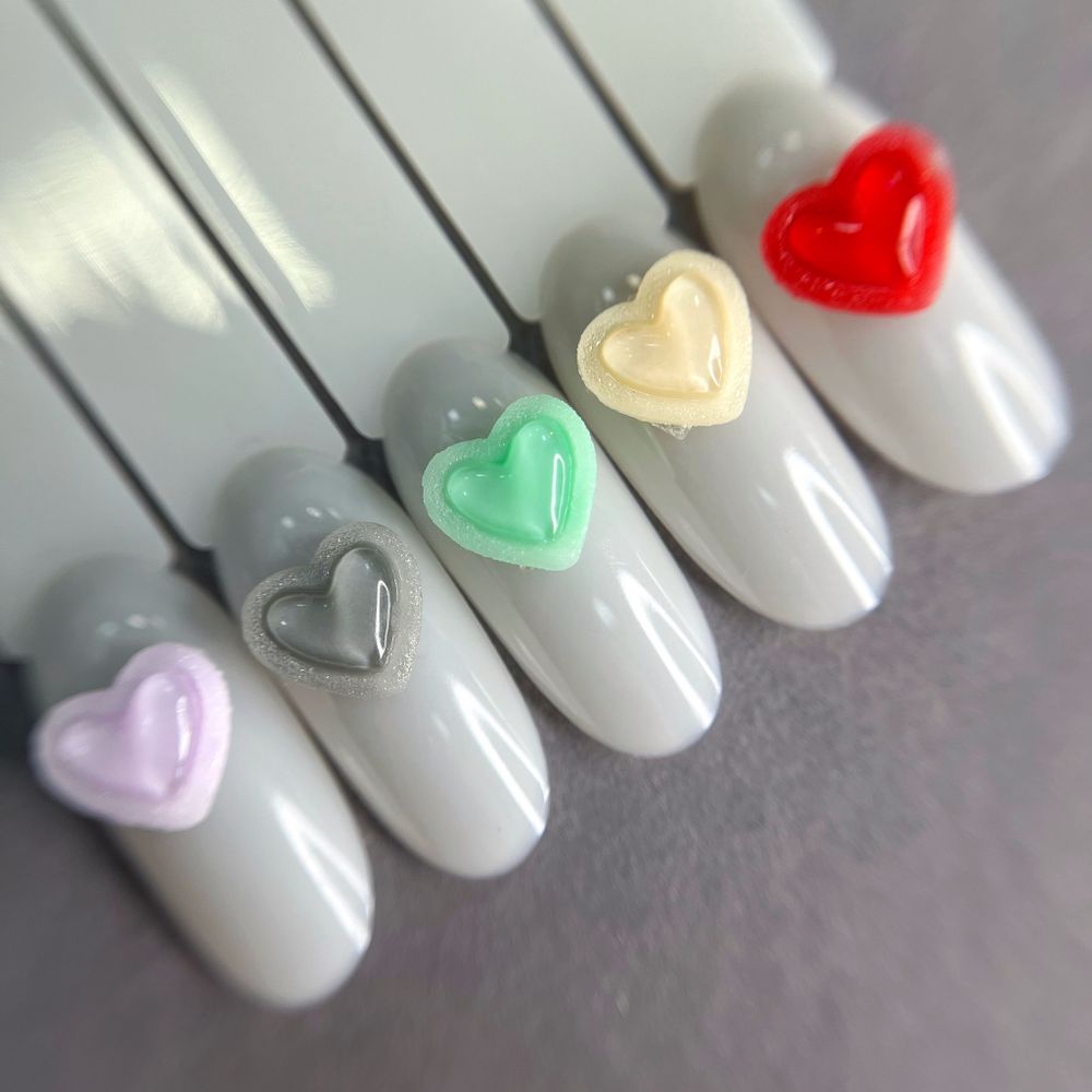 1847 Фигурки объёмные "Сердечки" 5 шт