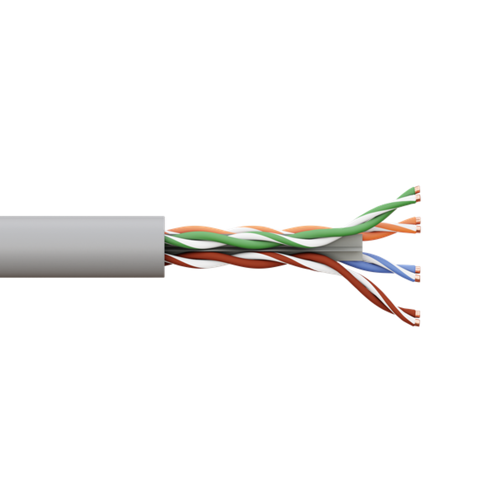 Кабель витая пара TERACOM PRO Cat.6 U/UTP 4 пары solid 23AWG оболочка LSZH нг(А)-HF цвет серый (упак. 305м) (305.00 шт.)